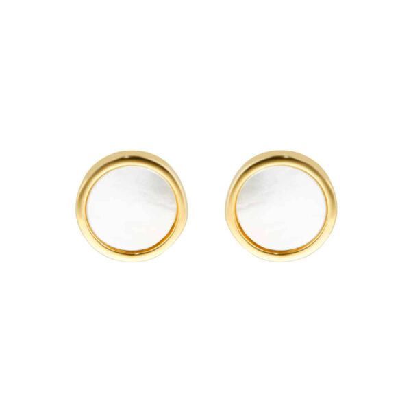 9ct Yellow Gold Mother Of Pearl Stud Earrings