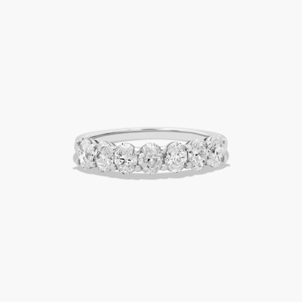 Seven Stone Oval Shape Diamond Anniversary Ring