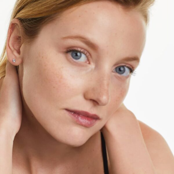 Double Prong Diamond Stud Earrings - Image 5