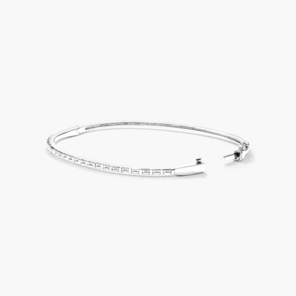 Gold Baguette Diamond Bangle - Image 6