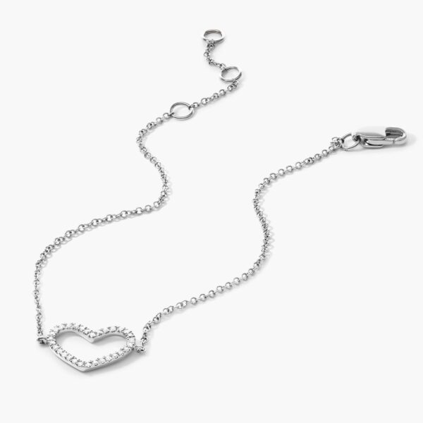 Diamond Open Heart Chain Bracelet - Image 3