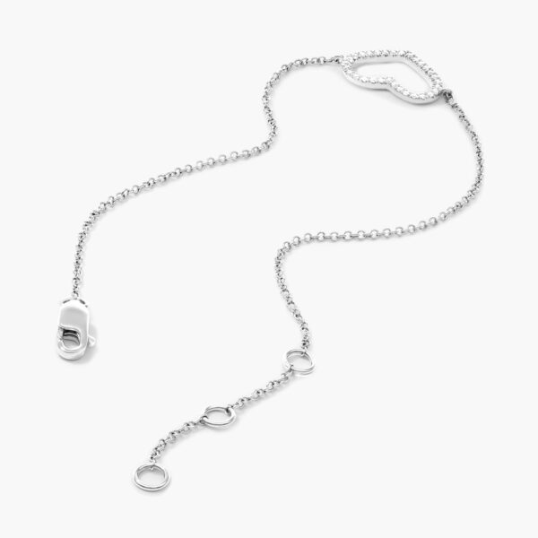Diamond Open Heart Chain Bracelet - Image 6
