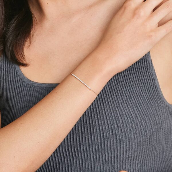 Rose Gold Diamond Bar Bracelet - Image 2