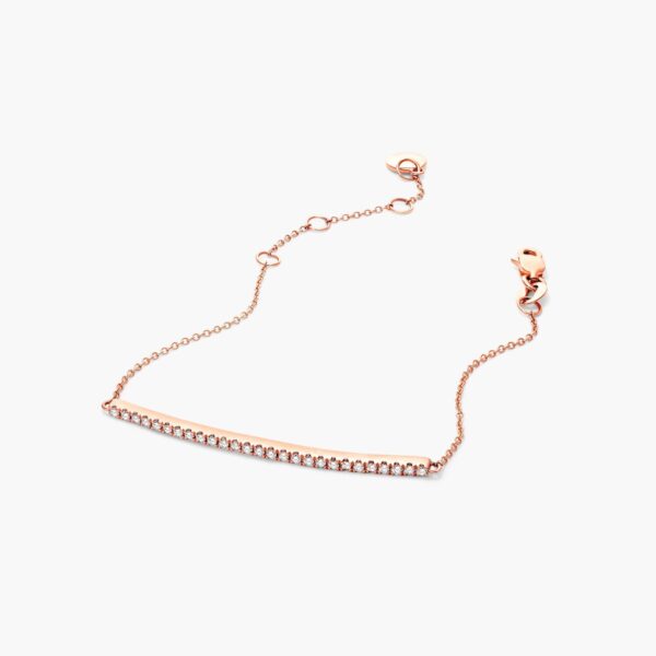 Rose Gold Diamond Bar Bracelet - Image 3