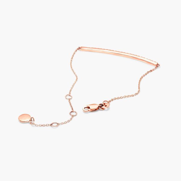 Rose Gold Diamond Bar Bracelet - Image 6