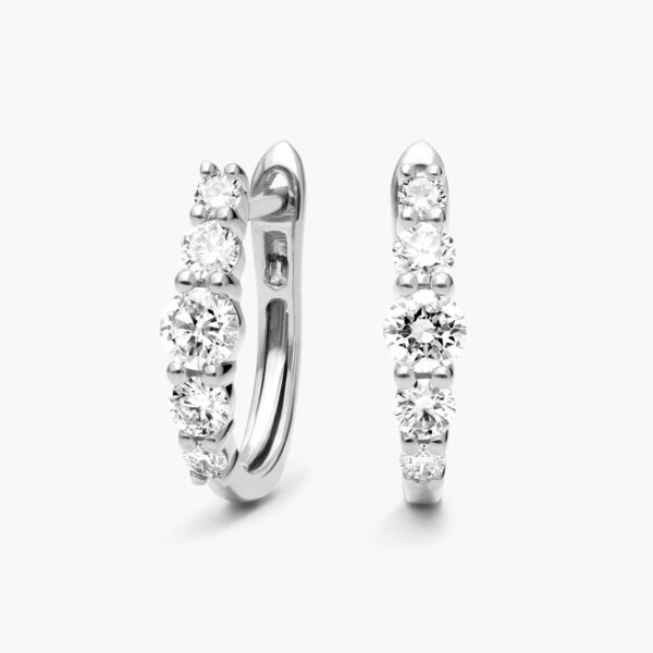 White Gold Diamond Hoop Earrings - Image 3