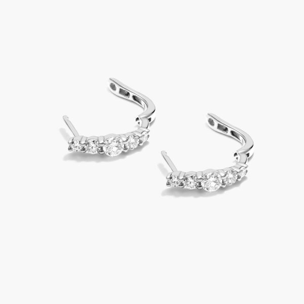White Gold Diamond Hoop Earrings - Image 6