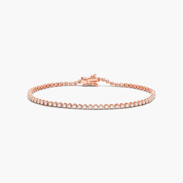Rose Gold Petite Diamond Tennis Bracelet .