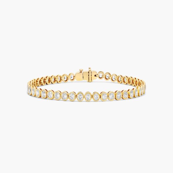 Bezel Oval Diamond Tennis Bracelet