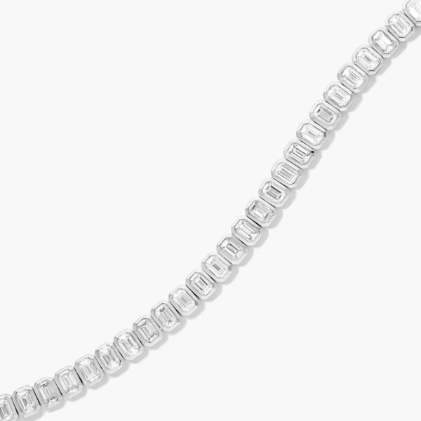 Bezel Emerald Diamond Tennis Bracelet - Image 6
