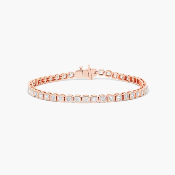 Bezel Asscher Cut Diamond Tennis Bracelet