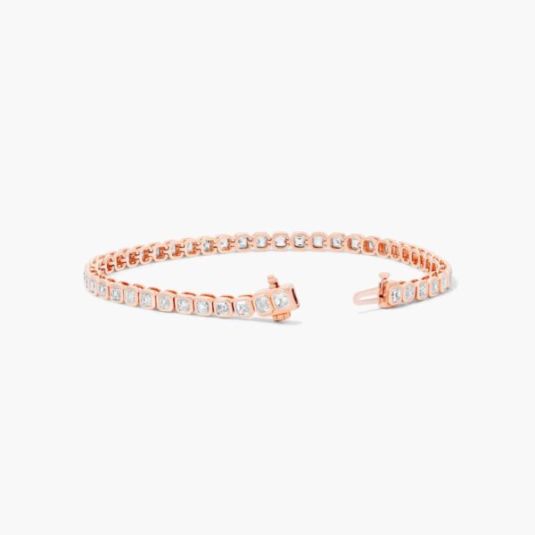 Bezel Asscher Cut Diamond Tennis Bracelet - Image 3
