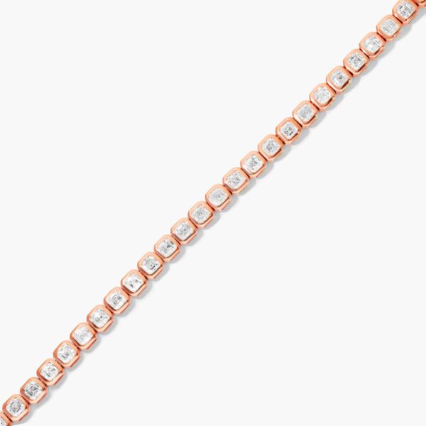 Bezel Asscher Cut Diamond Tennis Bracelet - Image 6