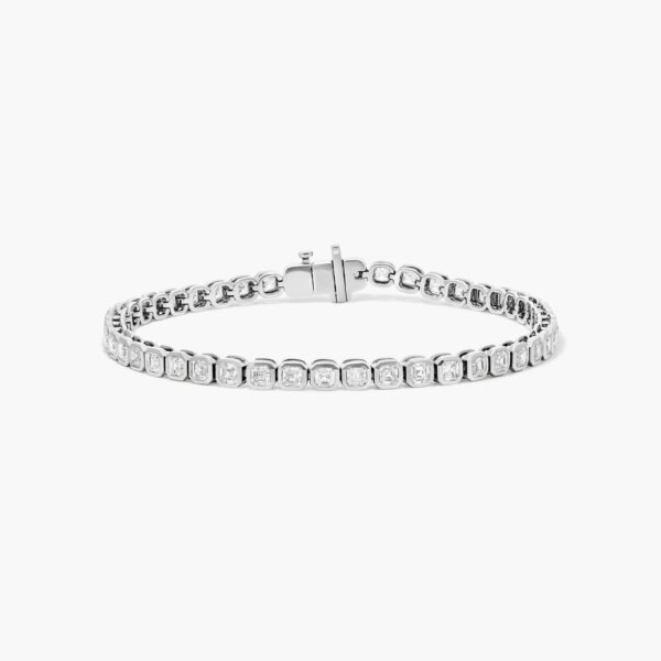 Bezel Asscher Cut Diamond Tennis Bracelet