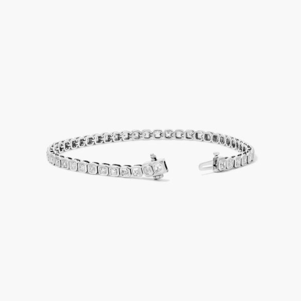 Bezel Asscher Cut Diamond Tennis Bracelet - Image 3
