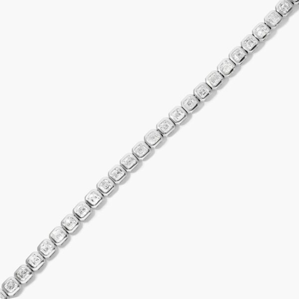 Bezel Asscher Cut Diamond Tennis Bracelet - Image 6