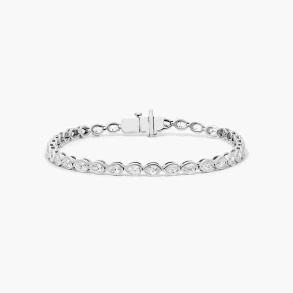 Bezel Pear Shape  Diamond Tennis Bracelet