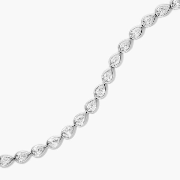 Bezel Pear Shape  Diamond Tennis Bracelet - Image 6