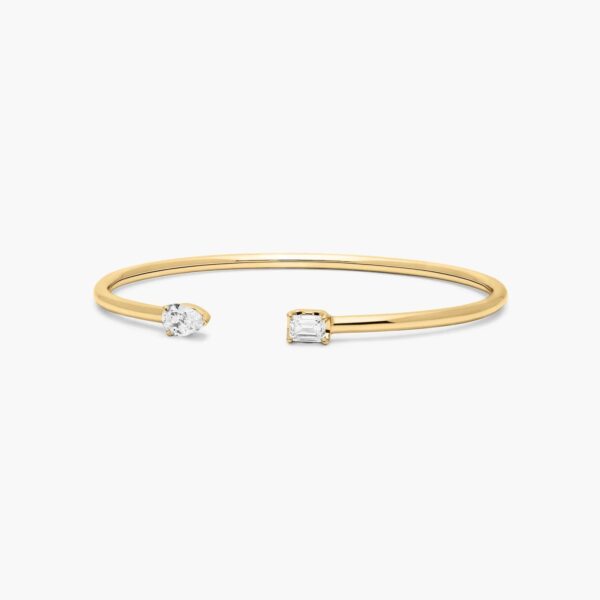 Double Row Emerald Diamond Bangle - Image 6