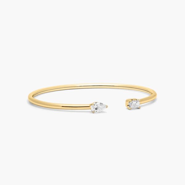 Double Row Emerald Diamond Bangle - Image 3