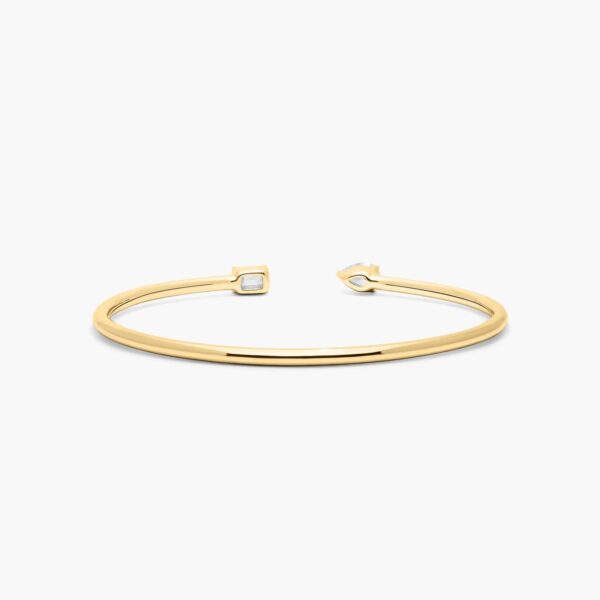 Double Row Emerald Diamond Bangle - Image 2