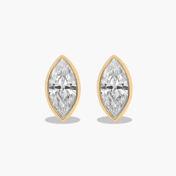 Fancy Bezels Marquise Diamond Stud Earrings