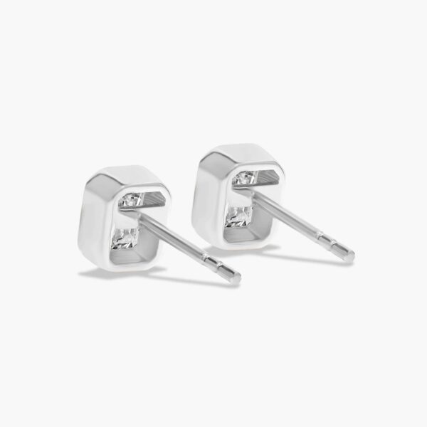 Fancy Bezels Emerald Diamond Stud Earrings - Image 6