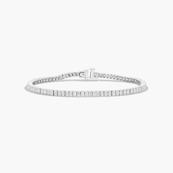 Emerald Shape  Diamond Tennis Bracelet