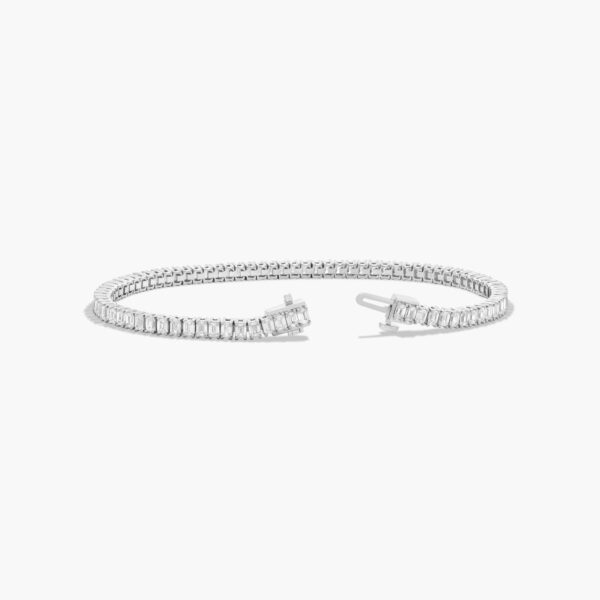 Emerald Shape  Diamond Tennis Bracelet - Image 3