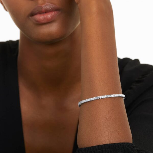Emerald Shape  Diamond Tennis Bracelet - Image 4