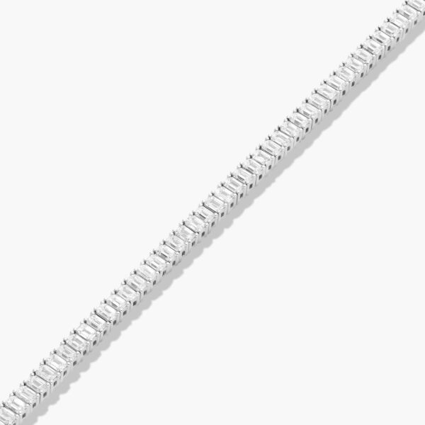 Emerald Shape  Diamond Tennis Bracelet - Image 6
