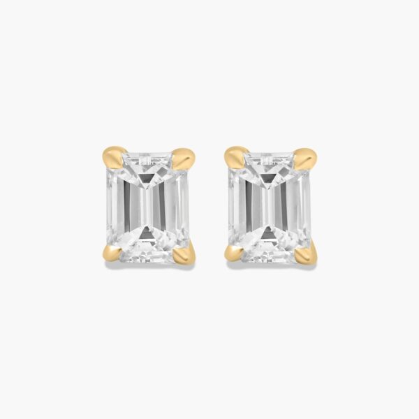 Emerald Cut Diamond Stud Earrings