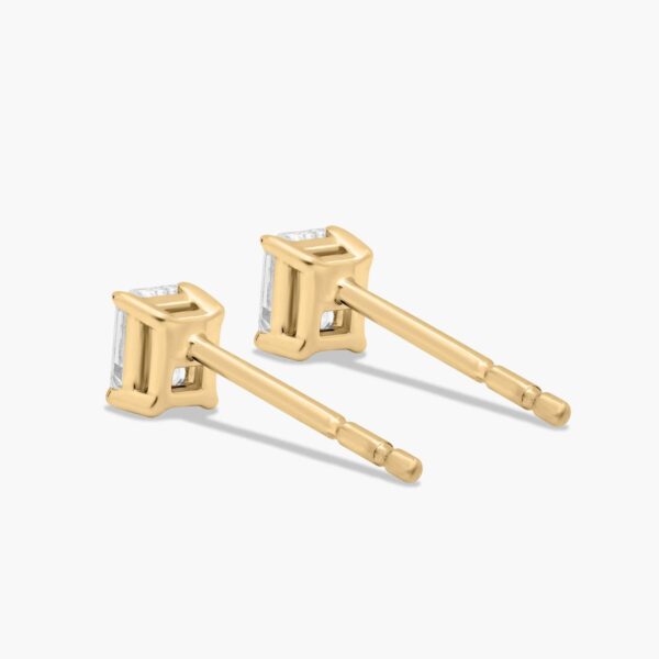Emerald Cut Diamond Stud Earrings - Image 6
