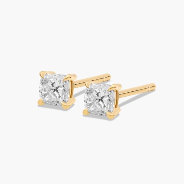 Cushion Shape Diamond Stud Earrings - Image 3