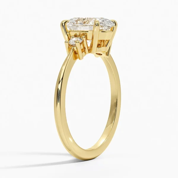Oval Cut Three Stone Diamond Engagement Ring - Image 2