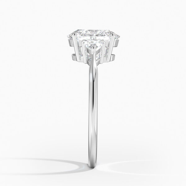 Trillion Cut Three Stone Diamond Engagement Ring - Image 3
