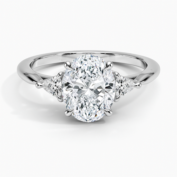 Trillion Cut Three Stone Diamond Engagement Ring