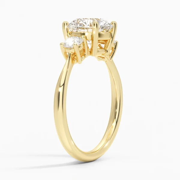Round Cut  Three Stone Diamond Engagement Ring - Image 2