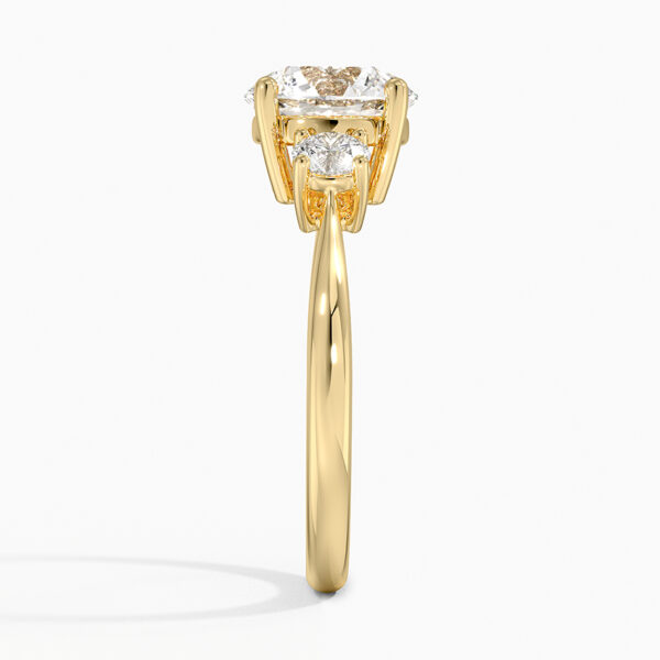 Round Cut  Three Stone Diamond Engagement Ring - Image 3