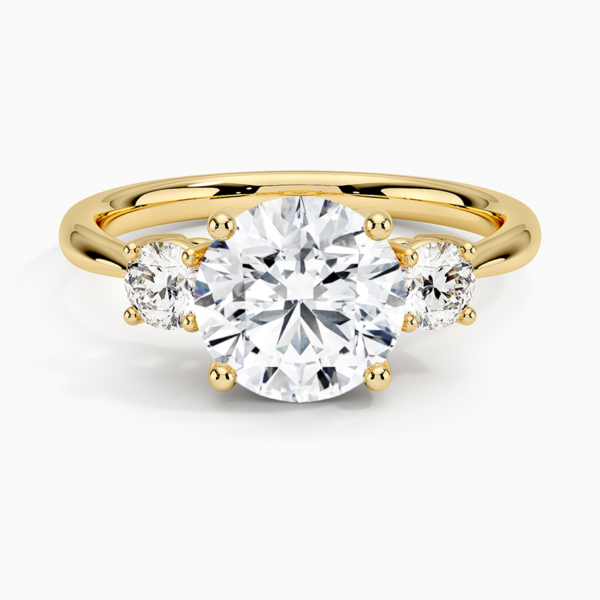 Round Cut  Three Stone Diamond Engagement Ring