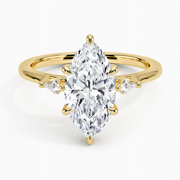 Marquise Cut Three Stone Diamond Engagement Ring