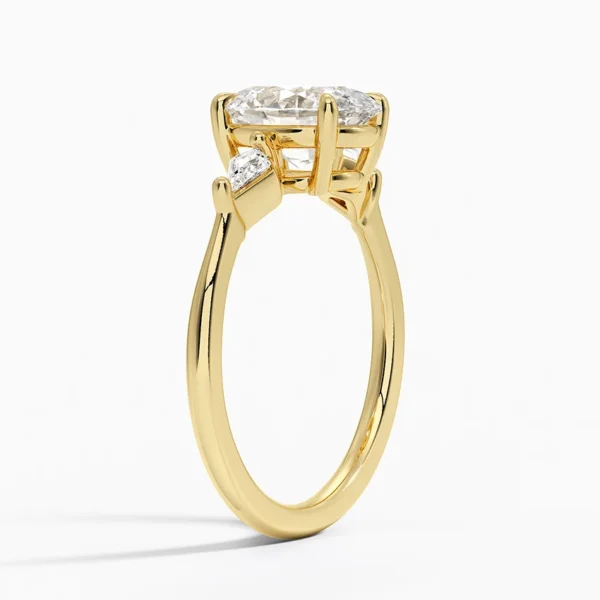 Oval Cut  Three Stone Diamond Engagement Ring - Image 2