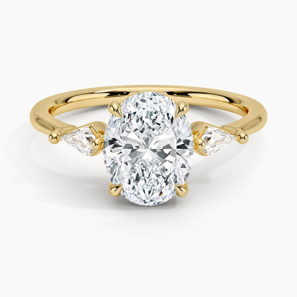 Oval Cut  Three Stone Diamond Engagement Ring