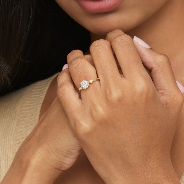 Oval Cut  Three Stone Diamond Engagement Ring - Image 4