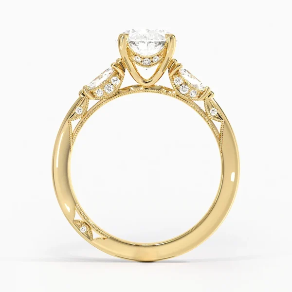 Oval Cut Three Stone Diamond Engagement Ring - Image 3