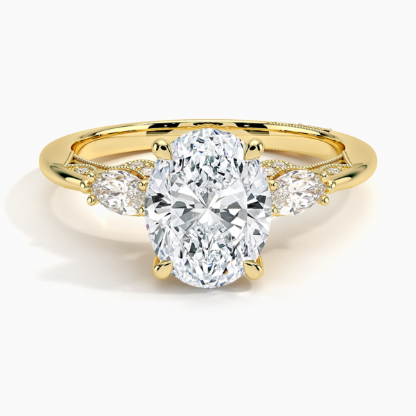 Oval Cut Three Stone Diamond Engagement Ring