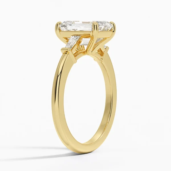 Tapered Baguette Three Stone Diamond Engagement Ring - Image 2
