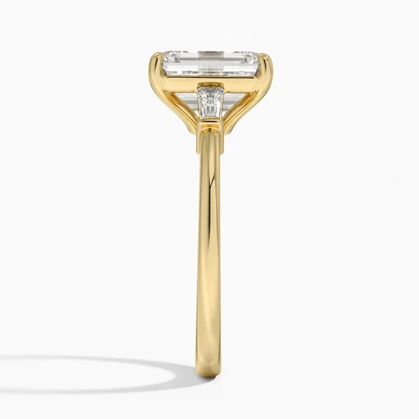 Tapered Baguette Three Stone Diamond Engagement Ring - Image 3
