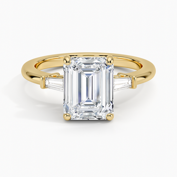 Tapered Baguette Three Stone Diamond Engagement Ring