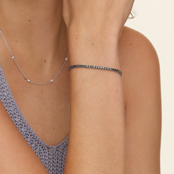 Black Diamond Tennis Bracelet - Image 2